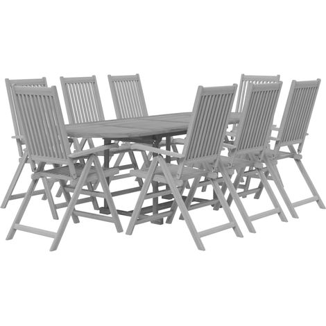 Ensemble à manger de jardin 9 pcs bois d'acacia solide vidaXL (1/5)