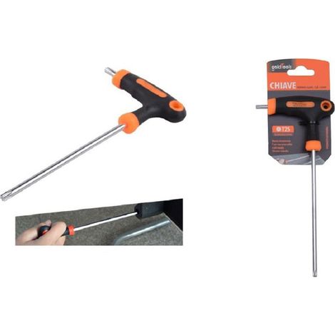 Trade Shop - TRAPEZ-INNENSECHSKANTSCHLÜSSEL T-STERNSPITZE T25X100MM ERGONOMISCHER GRIFF 91805 - (1/2)