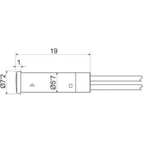 7,2mm 230v LED Pilote avec câbles de 200mm Bleu 12,853/az (1/2)