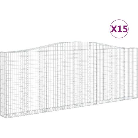 Maison Exclusive - Gabionen mit Hochbogen 15Stk. 400x30x140/160cm