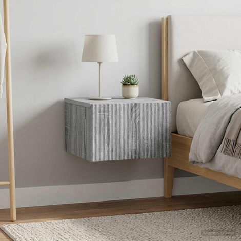 vidaXL Cabinet de chevet mural 2 pc Sonoma gris 33 x 34,5 x 20 cm