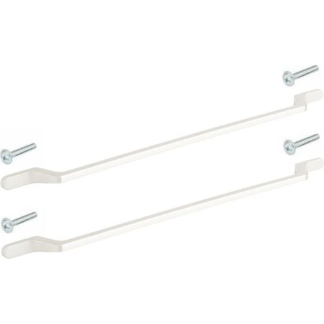 2x Poignée de meuble style scandinave entraxe 128mm longueur 192mm avec vis Moderne Designe Placard Tiroir, zinc blanc (1/4)