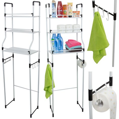 Étagère de toilette 3 niveaux - Rangement au-dessus des (1/5)