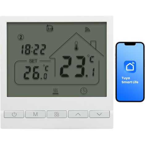Termostato de calefacción WiFi Tuya, termostato de ambiente, termostato inteligente, termostato de calefacción, termostatos inteligentes para contacto seco, caldera de gas/agua, compatible con Alexa, 