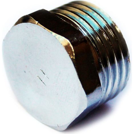 Flacher, verchromter Messingstopfen 1/2" GZ (1/3)