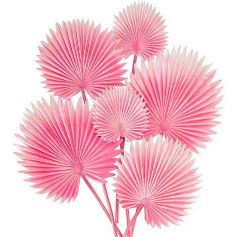 Kunstpflanze Palmenblätter PU Stiel 6er Blumengesteck Deko Rosa (1/5)