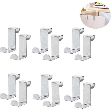 12 Z Hooks Stainless Steel Hook Wardrobe Hooks Door Hanging Hooks Over The Door Hook for Kitchen Cupboards, Closet Doors, Kitchen, Bedroom (1/5)