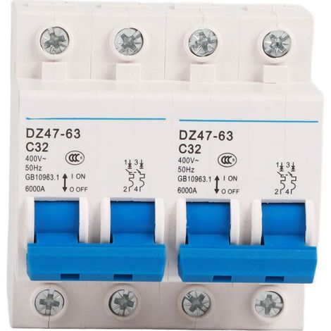 Interrupteur de transfert de puissance double à verrouillage manuel du disjoncteur 400 V CA 4500 A pour usage domestique 32 A (1/5)