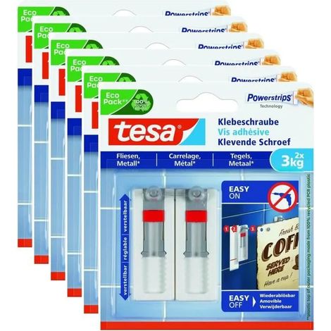 Vis adhésive Tesa réglable capacité 3kg blanche