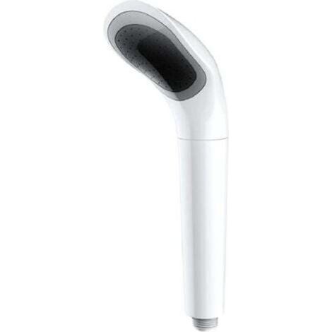 Booster de douche amovible 22 × 12 cm, pomme de douche à main antiblocage blanche, conception de poinçon de lotus de salle de bain, tête unique, fournit un fort débit d'eau