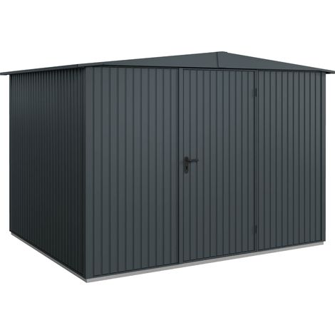 Hörmann Metall-Gerätehaus Berry Classic mit Satteldach Typ 3, 324 x 248 cm, anthrazitgrau, 8 m², 1-flüglige Tür (1/5)