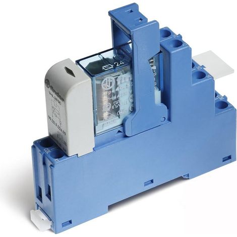 Interface 2RT 8A 48V DC sensible étrier plastique bornes à cage sous blister FINDER 485270480050SPB