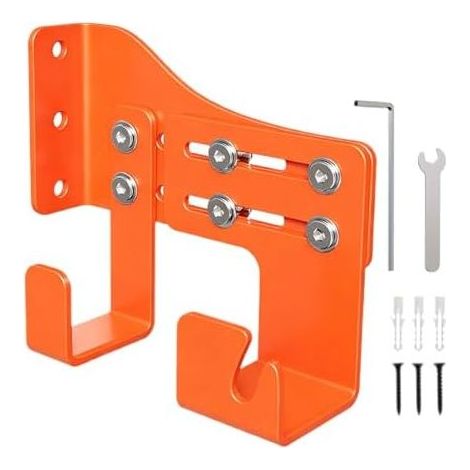 Support de tronçonneuse Organisateur mural robuste et système rangement Système pour dans le garage avec deux crochets, hangar, jardin, - (1/5)