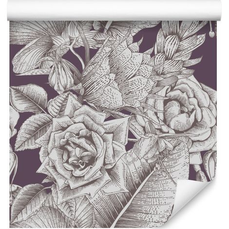 Papel pintado de rosas para salón y dormitorio, 50x1000 cm. (1/5)