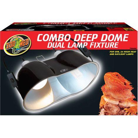 Zoomed Zoo Med Combo Deep Dome Dual Lamp Fixture, Nero