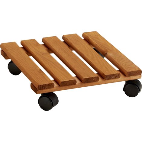 Carrellino Portatutto Vasi Fioriere 30x30 cm in Legno Larice (1/2)
