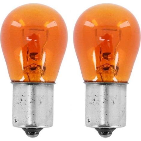 2 bombillas BAU15S naranjas de 12 V y 21 W con pines desplazados para coche, motocicleta, tractor y remolque. (1/2)