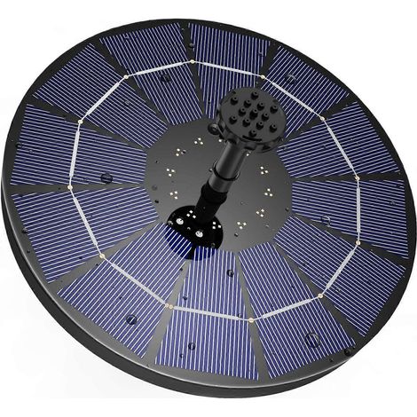 Fontaine solaire flottante d'extérieur 3,5 W, pompe solaire pour bassin avec batterie et 6 buses, pour bain d'oiseaux, aquarium et fontaine de jardin (1/5)