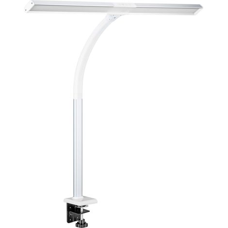 Grande Lampe de Bureau LED avec Fixation par Pince 80 cm blanc-argent (1/2)