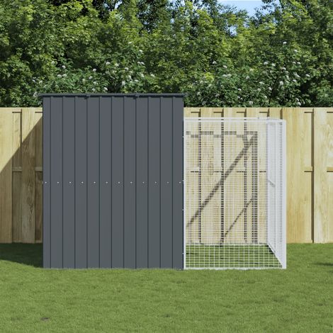 Cuccia per cani con cortile 214 x 253 x 181 cm antracite 020043481