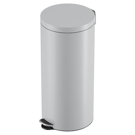 Hailo Selekta by Bin de poubelle ronde à pédale avec couvercle de soft close, capacité de 30 l, seau intérieur amovible, tôle d'acier de, pour salle de bain et cuisine, avec pédale de design, couleur
