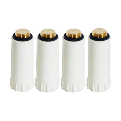 4x Baustopfen 1/2" Zoll weiss Messingewinde Abdrückstopfen (1/4)