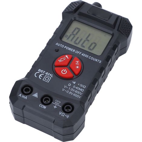 Multimètre intelligent précis à affichage LCD, gamme automatique, voltmètre ohmmètre avec lampe LED (1/5)