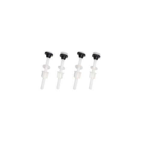 Vis universelles pour abattant de toilette - Boulons en plastique avec rondelles de rechange, tête bombée pour charnières d'abat (1/5)