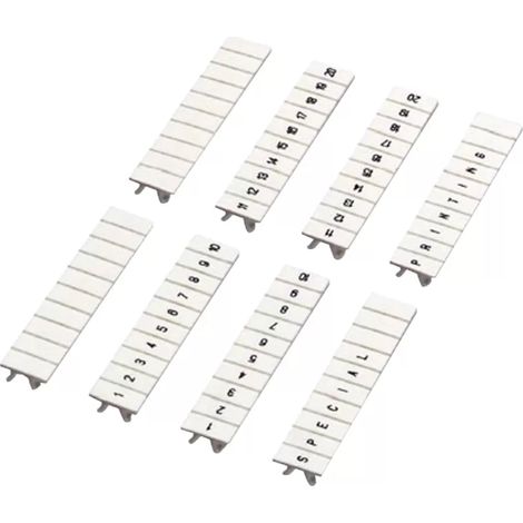 Schneider Electric Einsteckb. Markierstreifen, 5mm, 10 Stellen 1 bis 10, horizontal gedruckt, weiß NSYTRAB510 (1/2)