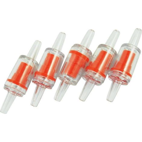 Lot de 5 clapets anti-retour rouges transparents en plastique pour pompe à air d'aquarium. (1/3)