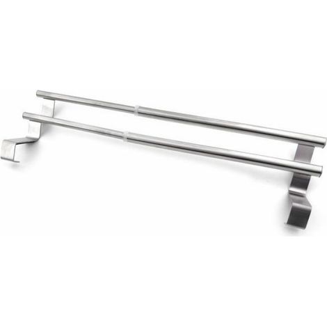 Porte Serviette - - Double - Acier Inoxydable - Extensible - Noir (1/4)