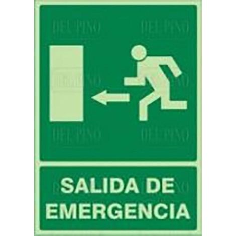 señal 901 plast.297x210''s.emerg.izd''lum. salida emergencia flecha izda(letra-pictograma)