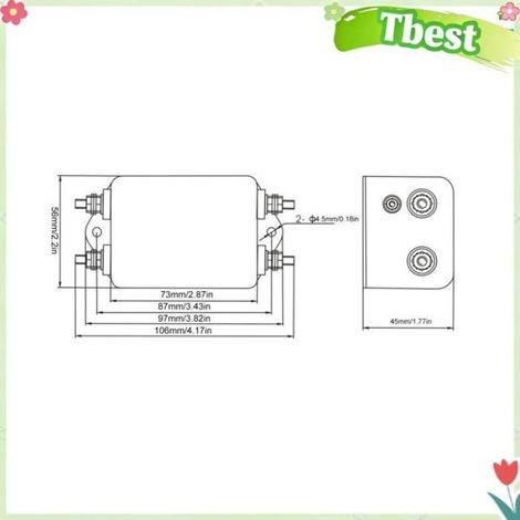 Tbest filtre d'alimentation EMI Filtre EMI suppresseur de bruit, filtre EMI de puissance, 2 ples, 1 phase, AC bricolage detachee (1/5)