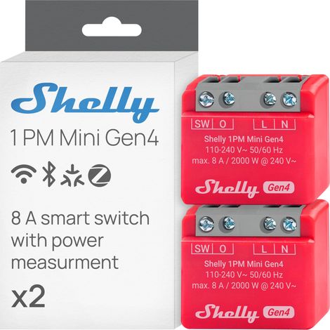 SHELLY 1PM MINI GEN4 X 2, Dispositivo Smart, Domotica (1/5)