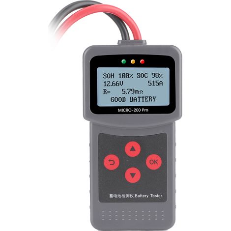 12V Batterietester, Diagnosegerät zum Starten und Schnellladen von Autos, Motorrädern, LKWs, 40-2000 CCA. (1/5)