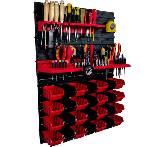 Panneau à outils d'atelier 57x78 cm + 28 plateaux (1/5)
