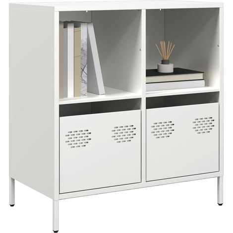 Sideboard Weiß 68x39x73,5 cm Kaltgewalzter Stahl