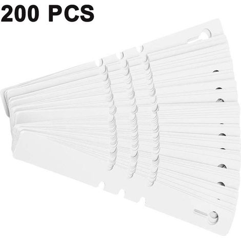 200 étiquettes imperméables en PVC pour fleurs et plantes - réglables sur trois niveaux, blanches (1/5)