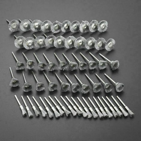 Conjunto di set di spazzole metalliche da 3 mm (60 pezzi), ruote in filo d'acciaio, accessori per utensili rotanti (1/3)