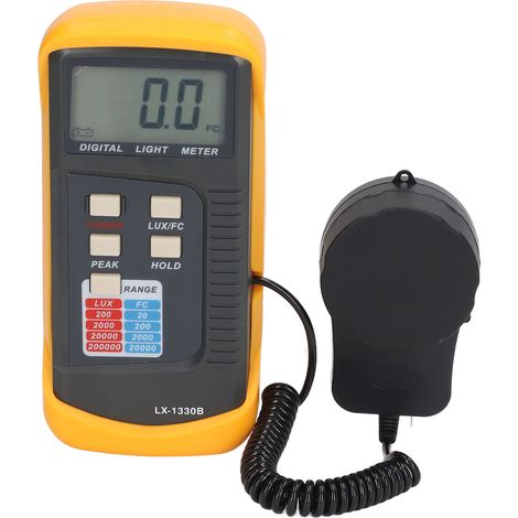 Luxmètre numérique 0,1-200000LX avec écran LCD, sonde lumineuse, boîte de rangement, mesure d'éclairement pour bibliothèque, précision 0,1 lx, appareil portable (1/5)