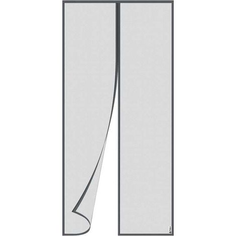 Moustiquaire Porte Magnétique Kartokner - Dimensions 36 x 82 Pouces (90x210 cm) - Rideau Magnétique Anti-Moustiques pour Portes et Fenêtres - Couleur Gris