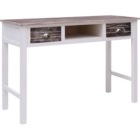 284154 vidaXL Writing Desk Brown 110x45x76 cm Wood (1/5)