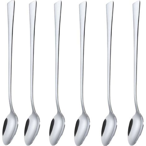Cocktaillöffel, 6 Stück, für Latte Macchiato und Desserts, KH-1341, glänzend