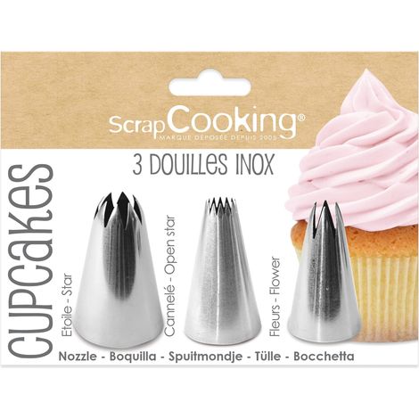 ScrapCooking 1833 - Set di 3 boccole per cupcake per tasche a bussola, decorazione pasticceria torte, accessorio per utensili (1/5)