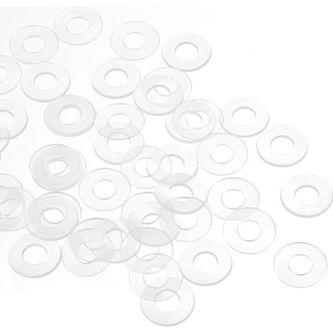 M6 13mm OD Élastique Rond Plate Rondelle Joint 50Pcs Transparent (1/5)