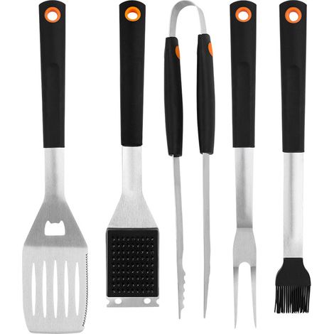 Ensemble de 5 ustensiles de barbecue, gril, accessoires de barbecue en acier inoxydable, ustensiles de camping pour barbecue-AquaForge (1/4)