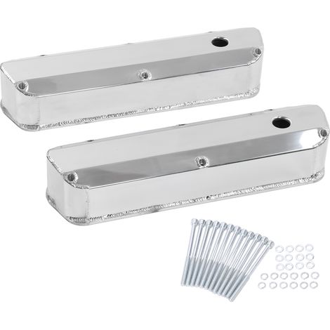 RASTKY Lot de 2 Couvercles de Valve Professionnels en Aluminium Poli pour Moteur de Voiture Small Block SBF 289 302 351 W, Standard D'origine, Adaptés aux Bricoleurs
