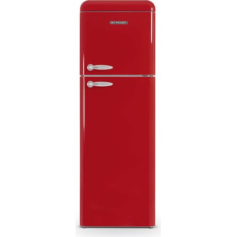 SCDD309VR-SCHNEIDER Réfrigérateur vintage 2 portes 302L Rouge 39dB clE 181cm