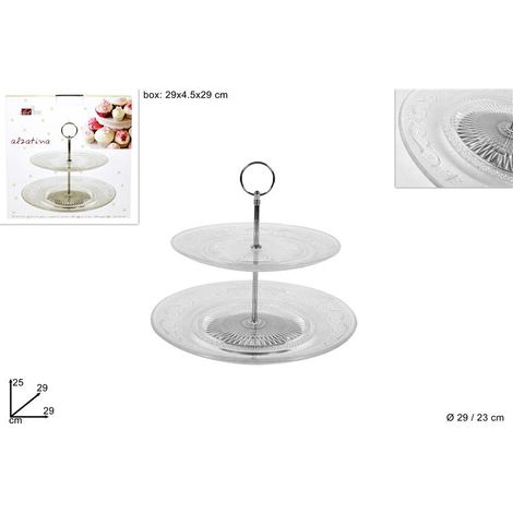 Alzata Alzatina Patisserie Centrotavola in Vetro Angle 2 Posti 29 cm (1/2)