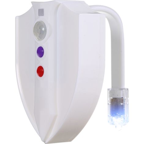 Lampe de toilette LED RGB 8 couleurs, 2 modes, IP65, flexible, avec capteur photosensible, stérilisation germicide UV activée par le mouvement, éliminant moisissures, germes, bactéries et allergènes.  (1/5)